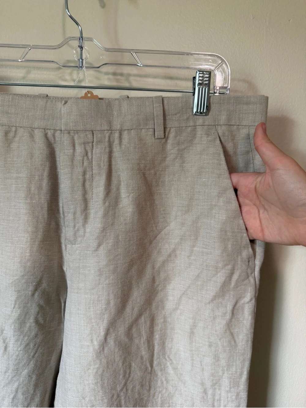 Perry Ellis 34x32 men’s linen / cotton flat front slacks dress pants size